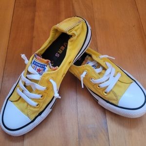 Yellow Converse All-Star low top elastic back US 6, EUR 36.5